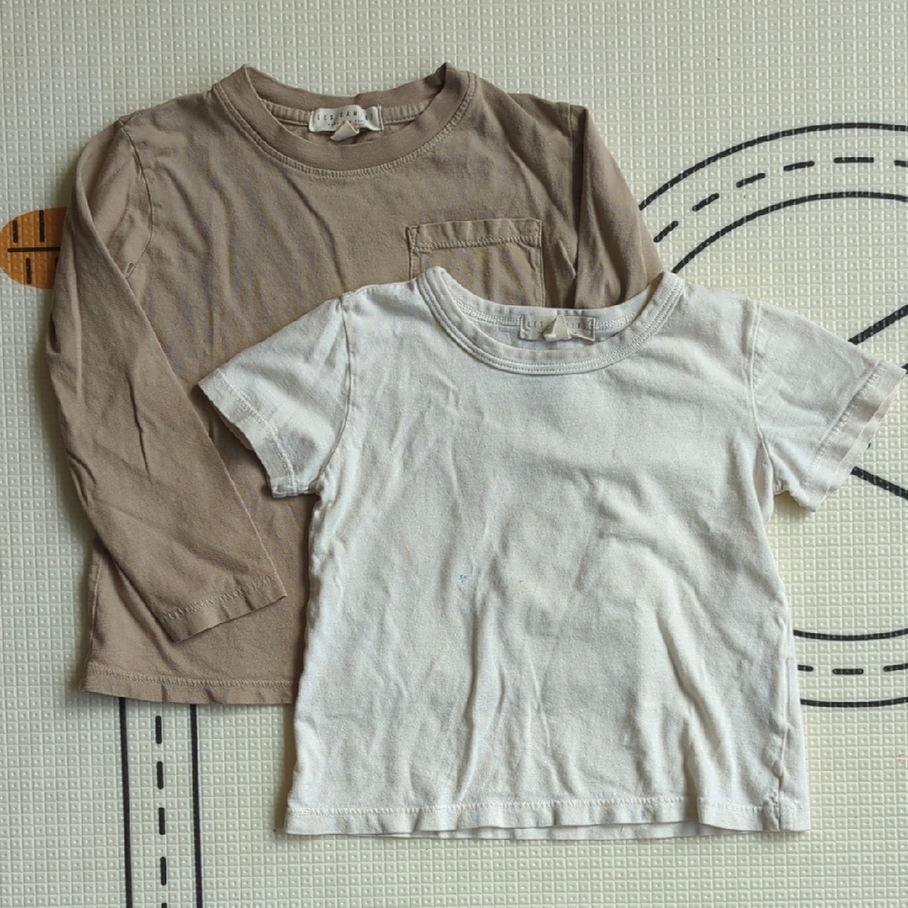 PLAY CONDITION - Les Gamins Baby Shirts 18M White Tee, 3T Long Sleeve, Organic